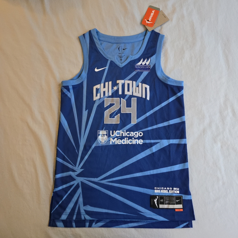 Nike WNBA Chicago Sky Nike Rebel Edition Skyrider 24 Basketball Jersey